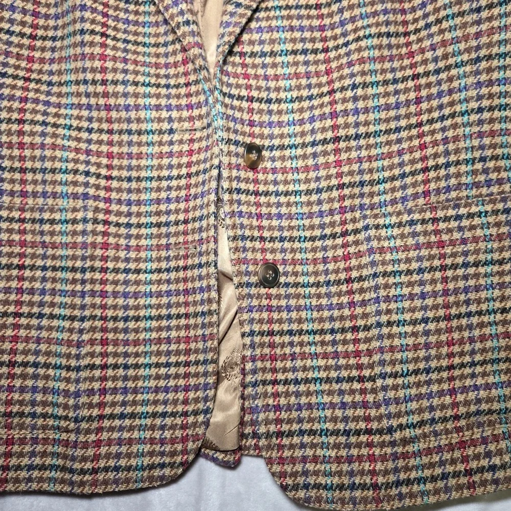 Vintage LizSport Petites Wool Blend Plaid Blazer Jacket Women's Size 8P Academia